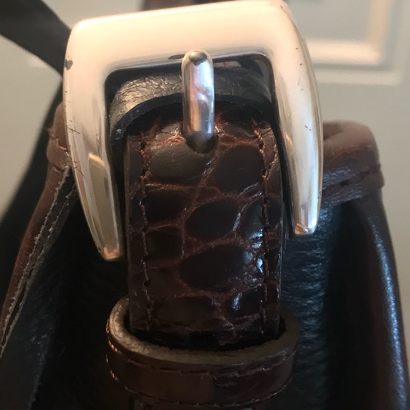 🎉Vintage Brighton Emma Vintage Pebbled & Croc Leather Bag - Picture 4 of 8